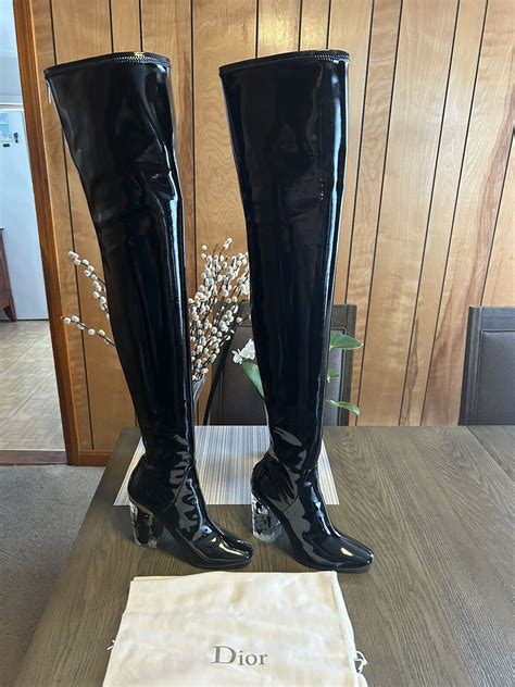 boots uk dior|dior thigh high boots.